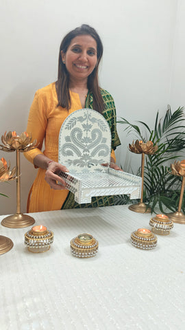 Peacock Floral MDF Singhasan (Ready Piece) - BAPS-47