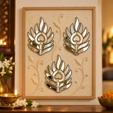 Peacock Feather Mirror Design on Transparent Sheet ST-56