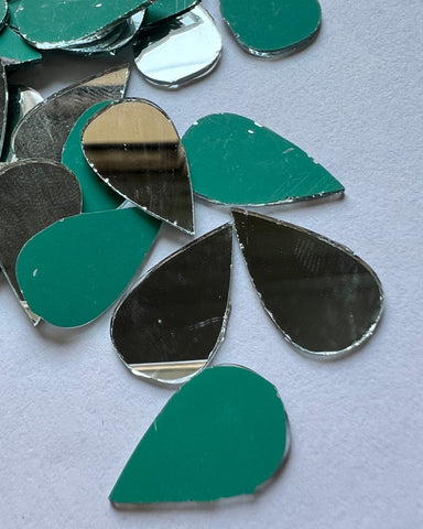 Almond shape silver mirrors for art 6mm to 27mm