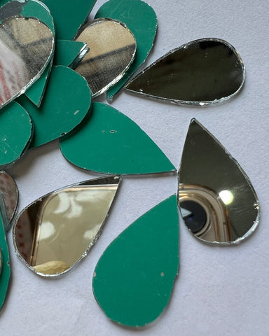 Almond shape silver mirrors for art 6mm to 27mm