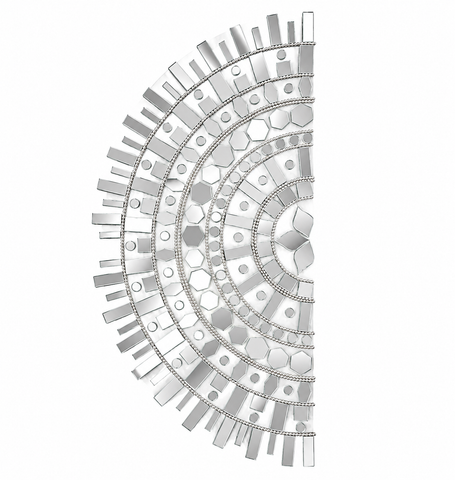 Ready Made Silver Mirror Half Moon Wall Décor ST-37