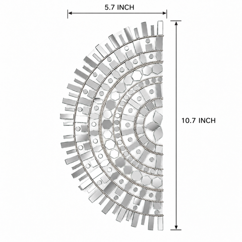 Ready Made Silver Mirror Half Moon Wall Décor ST-37