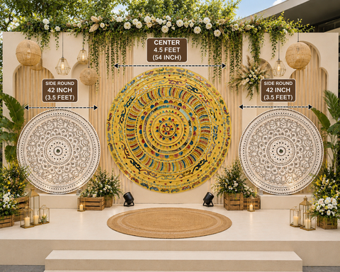 Premium Decorative MDF  with Mirror Set for Lippan Art-BAPS-18