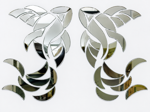 Fish Shape Mirror Wall Decor Set for Lippan Art, Home Decoration -1407