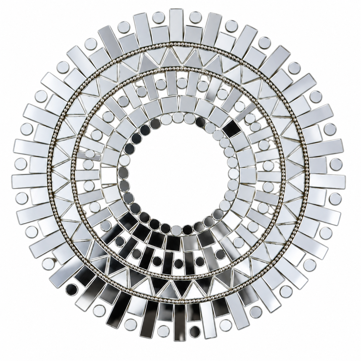 Ready-Made Round  Mirror Design on Transparent Sheet Rangoli  ST-60