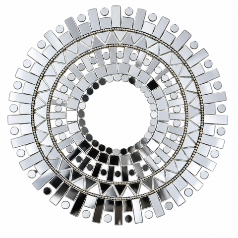 Ready-Made Round  Mirror Design on Transparent Sheet Rangoli  ST-60