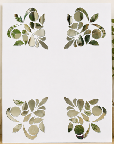 Floral Corner Silver Mirror Design for Lippan Art - 832