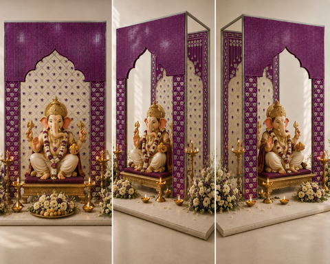 Peacock Jharokha Mirror Work – (Ready Piece) -BAPS-66