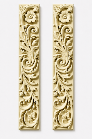 Floral Scroll Clay Border Strips for Lippan Art & DIY Décor 7.2 inch - CLAY BORDER 9
