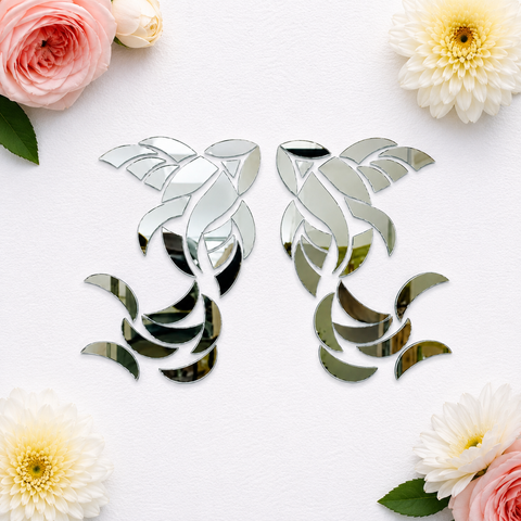 Fish Shape Mirror Wall Decor Set for Lippan Art, Home Decoration -1407