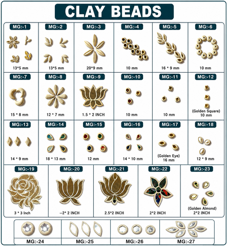 Clay Beads for Lippan Art & Mirror Work | Multiple Shapes & Piece Options