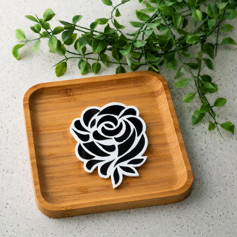 Silver Mirror Flower Clay Decorative Cutout for Lippan Art & DIY Crafts MG-19