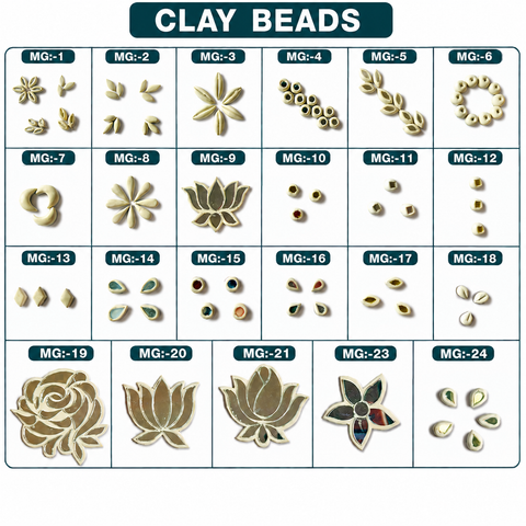 Clay Beads for Lippan Art & Mirror Work | Multiple Shapes & Piece Options