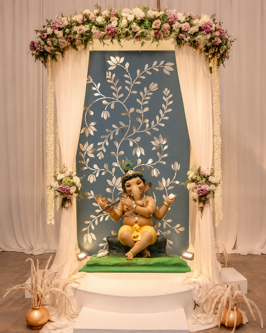 Premium Floral Tree Mirror & Stencil Set for Wedding and Stage Decoration-1387