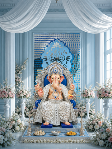 Designer Mirror Backdrop (Only Mirror & Stencil) for Wedding  & Premium Event Decor-1399