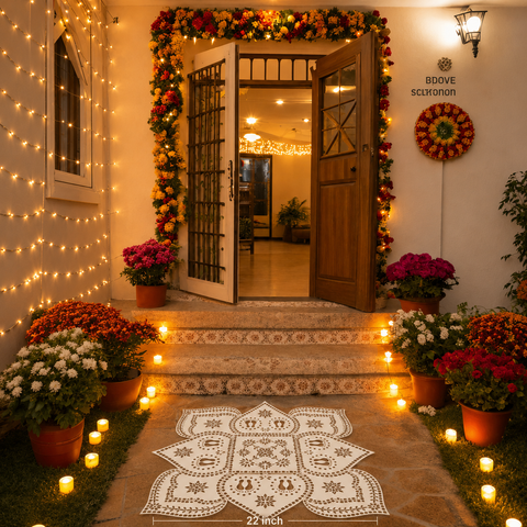 Premarked Kaku Pagla Rangoli Flower MDF -627