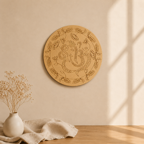 Ganesh Premarked Round MDF Board for Lippan Art & DIY Wall Decor - 809