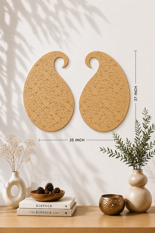 Floral Paisley Shape Premarked MDF Board with Mirror for Lippan Art-810