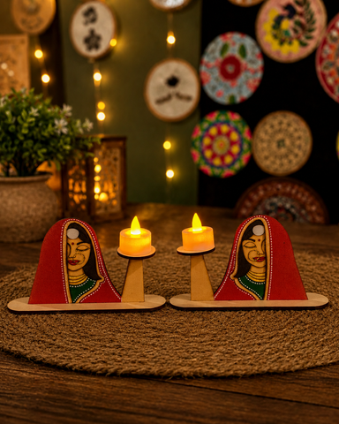 Mdf fancy shape candle holder-558