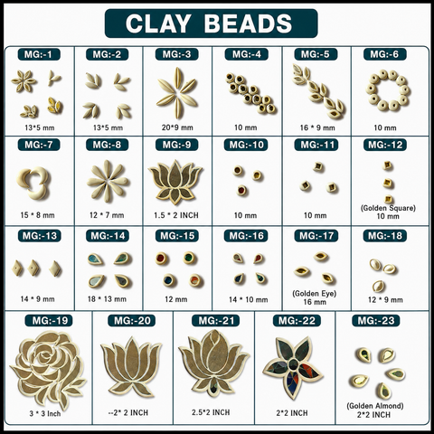 Clay Beads for Lippan Art & Mirror Work | Multiple Shapes & Piece Options