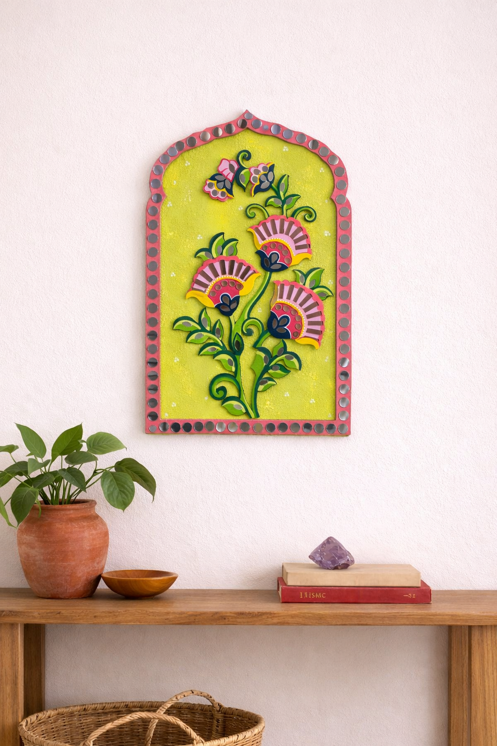 Designer Floral Jharokha  with mirrors - 609