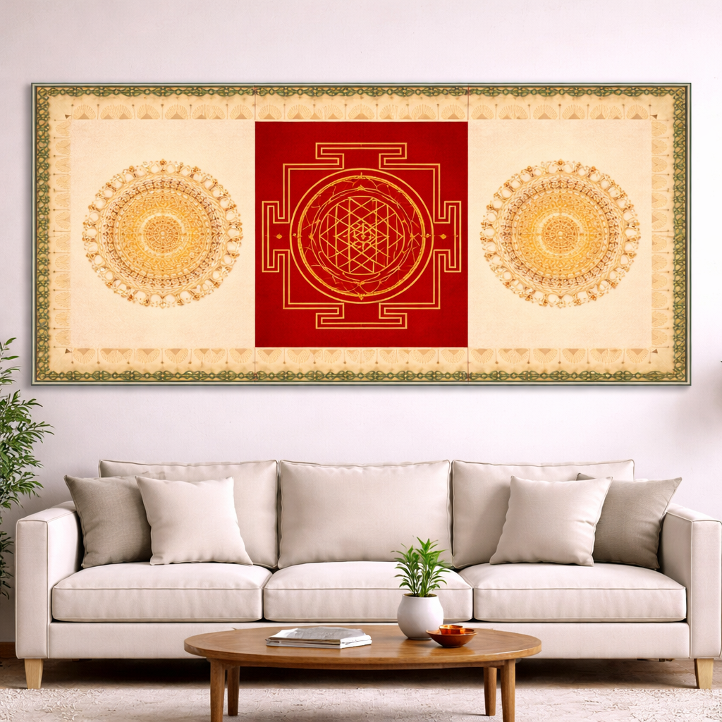 Wall Decor Frame shree yantra  (with mirrors)-564