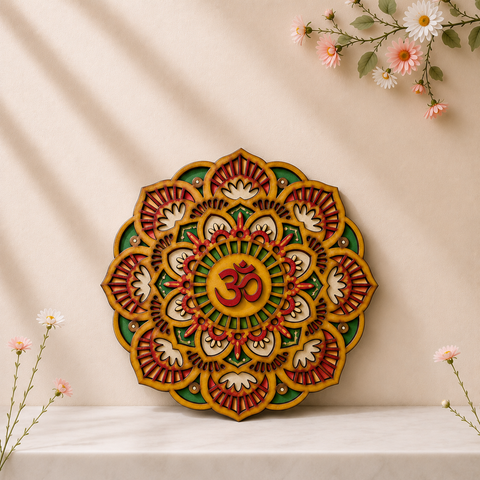 MDF Round OM Rangoli-432