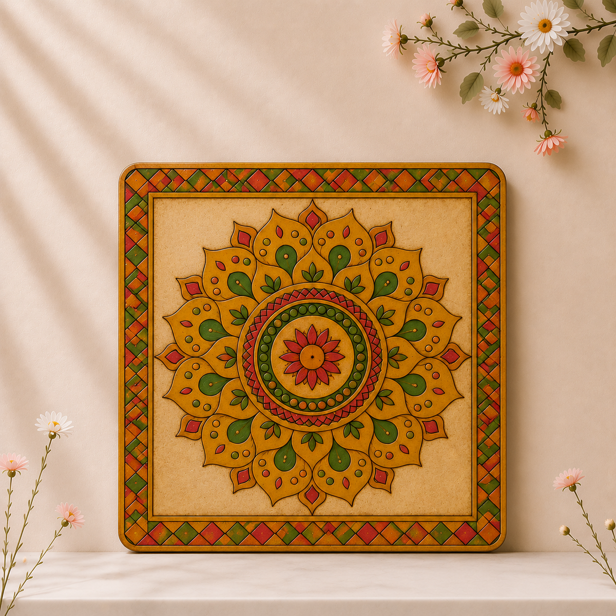 MDF Premarked Rangoli cutout-428