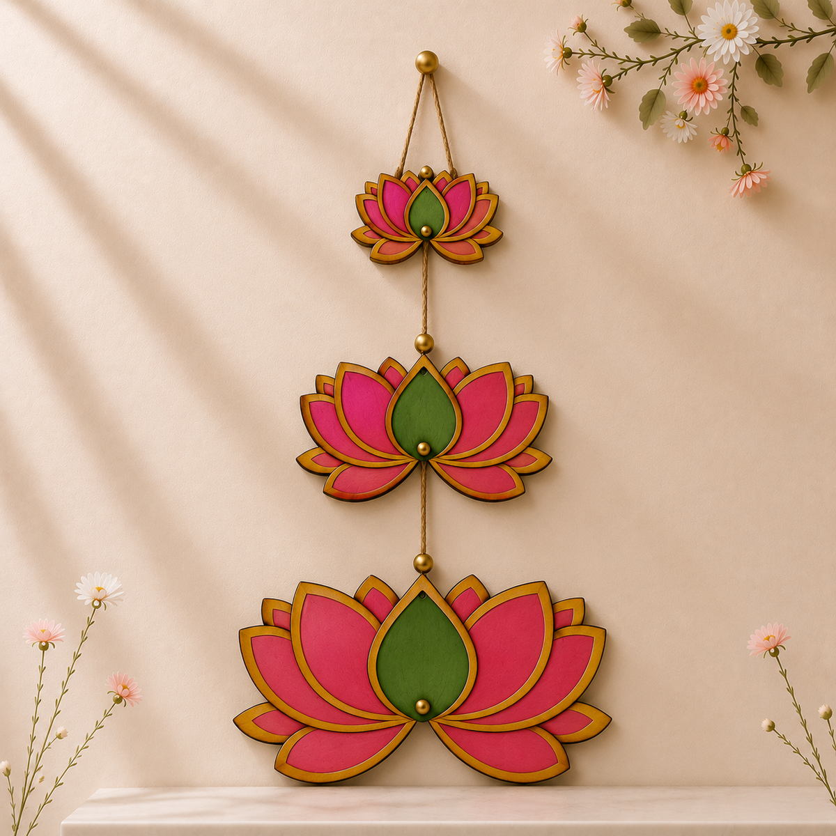 MDF Premarked lotus cutouts (with hole)-452