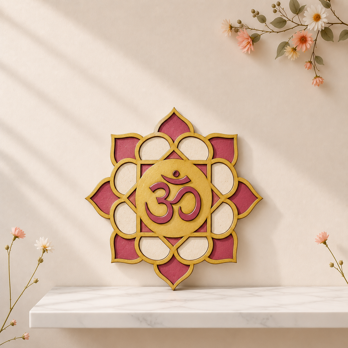 Premarked Flower MDF cutout-421