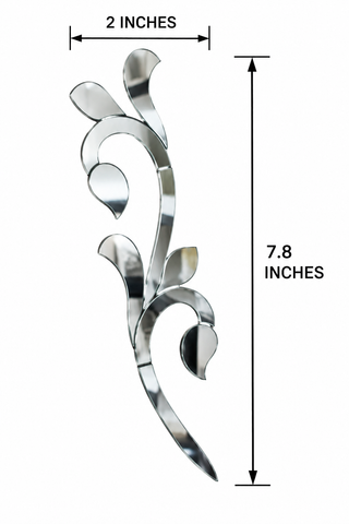 Ready-to-Stick Floral Mirror Design on Transparent Plastic Sheet for Door, Wall & Furniture Decor-ST-29