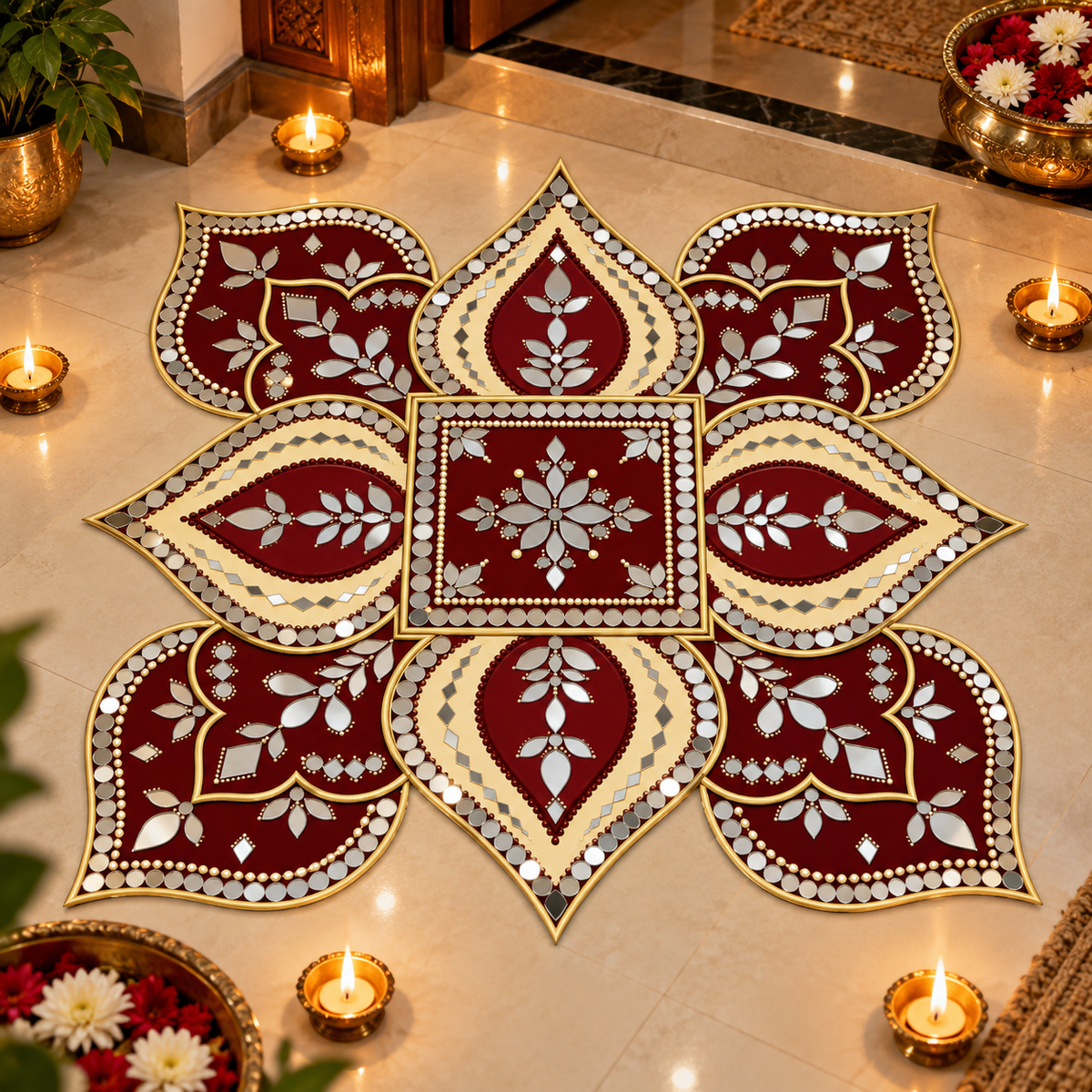 Traditional Decorative Rangoli for Home Décor (Ready Piece)- BAPS-106