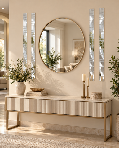 Flexible Straight Mirror Strip on Transparent Sheet for Wall Decor, Mirror Frame & DIY Home Decoration--ST-27
