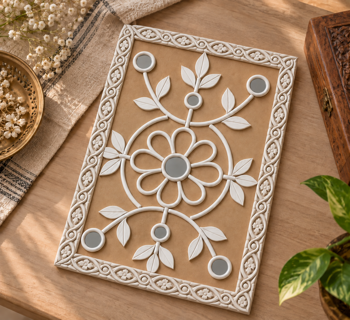 Floral Vine Clay Border Strips for Lippan Art & DIY Décor 7.2 inch- CLAY BORDER 8