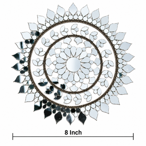 Ready-Made Floral Mandala Mirror Design on Transparent Sheet for Lippan Art ST-51