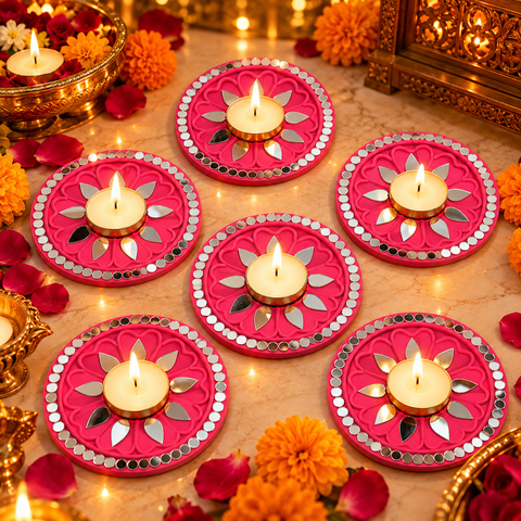 Ready-Made Round Mirror Décor Piece (Ready Piece)- BAPS-111