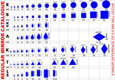 Rectangular shape silver mirrors for art