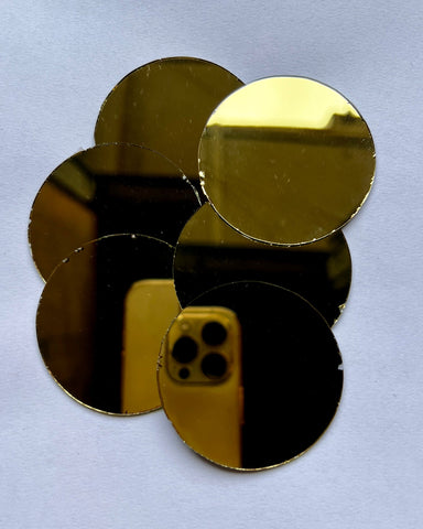 Golden round shape mirror for art (4mm to 50mm)