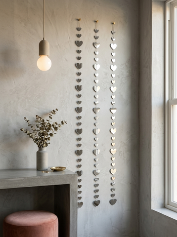 Heart Shape Mirror Hanging String – Decorative Mirror String for Home & Event Décor 40 INCH- ST-4
