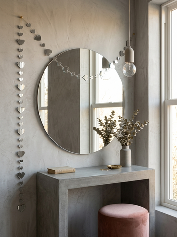 Heart Shape Mirror Hanging String – Decorative Mirror String for Home & Event Décor 40 INCH- ST-4