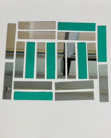 Rectangular shape silver mirrors for art