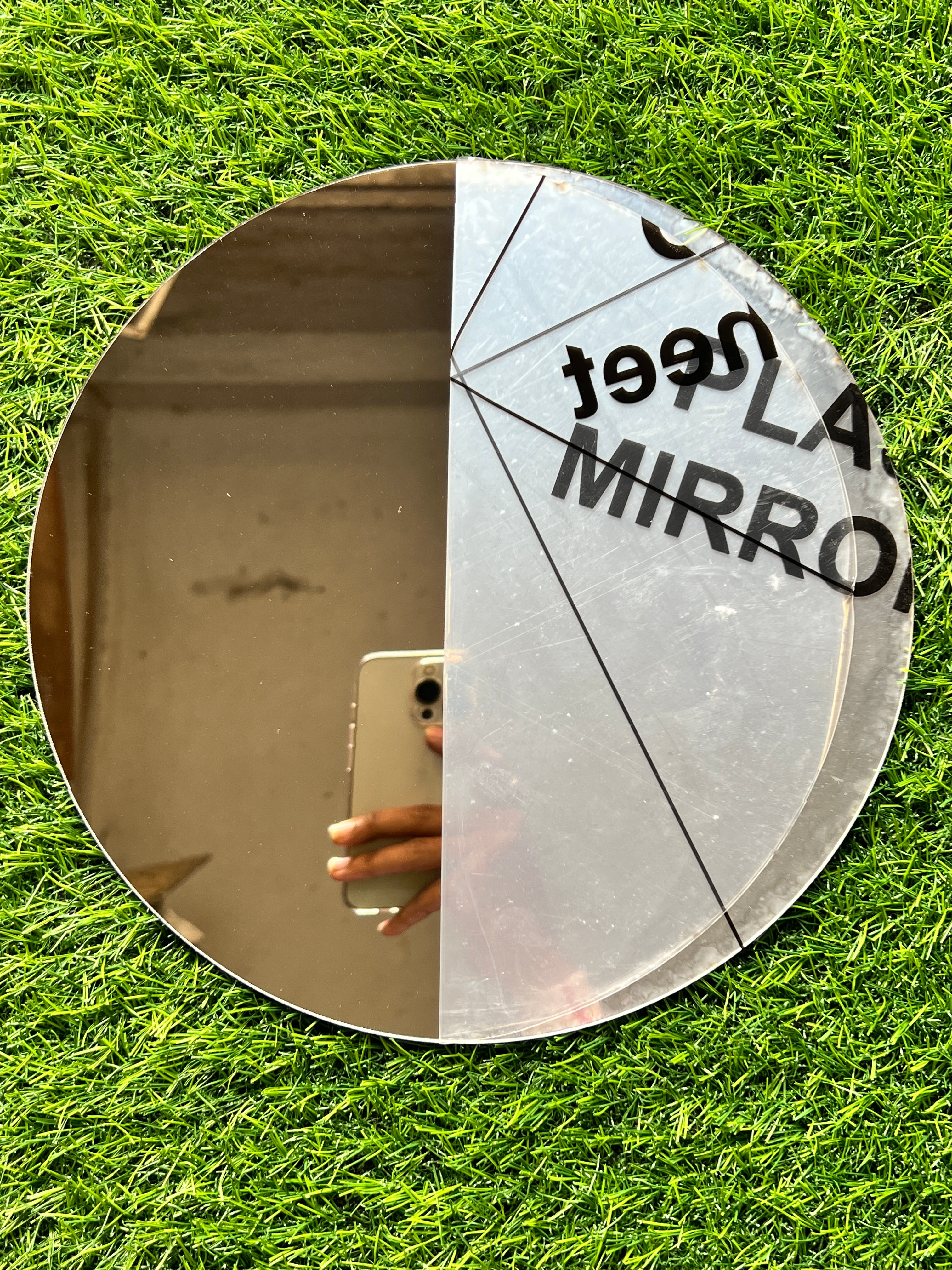 Acrylic big round shape silver mirror 10,12,14 inch