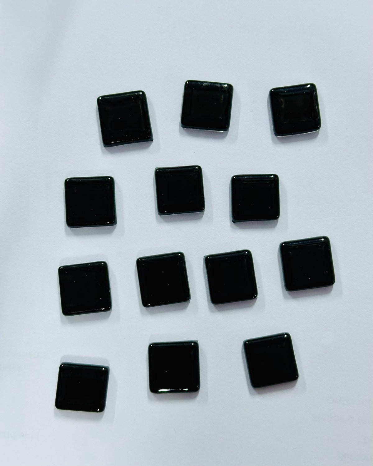 Glossy Square Solid Black Colour Mosaic Tiles-570