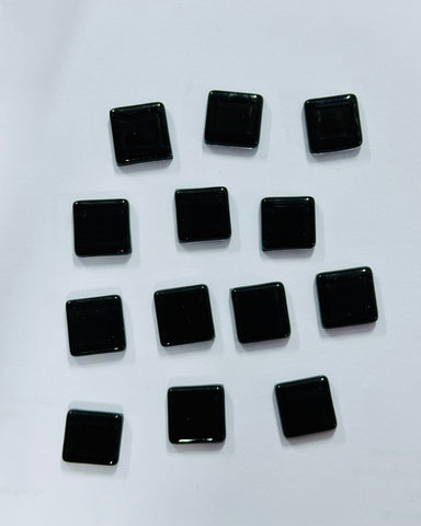 Glossy Square Solid Black Colour Mosaic Tiles-570