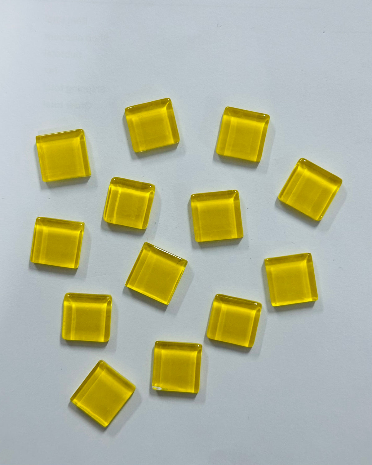 Glossy Square Bright Yellow Colour Mosaic Tiles-569
