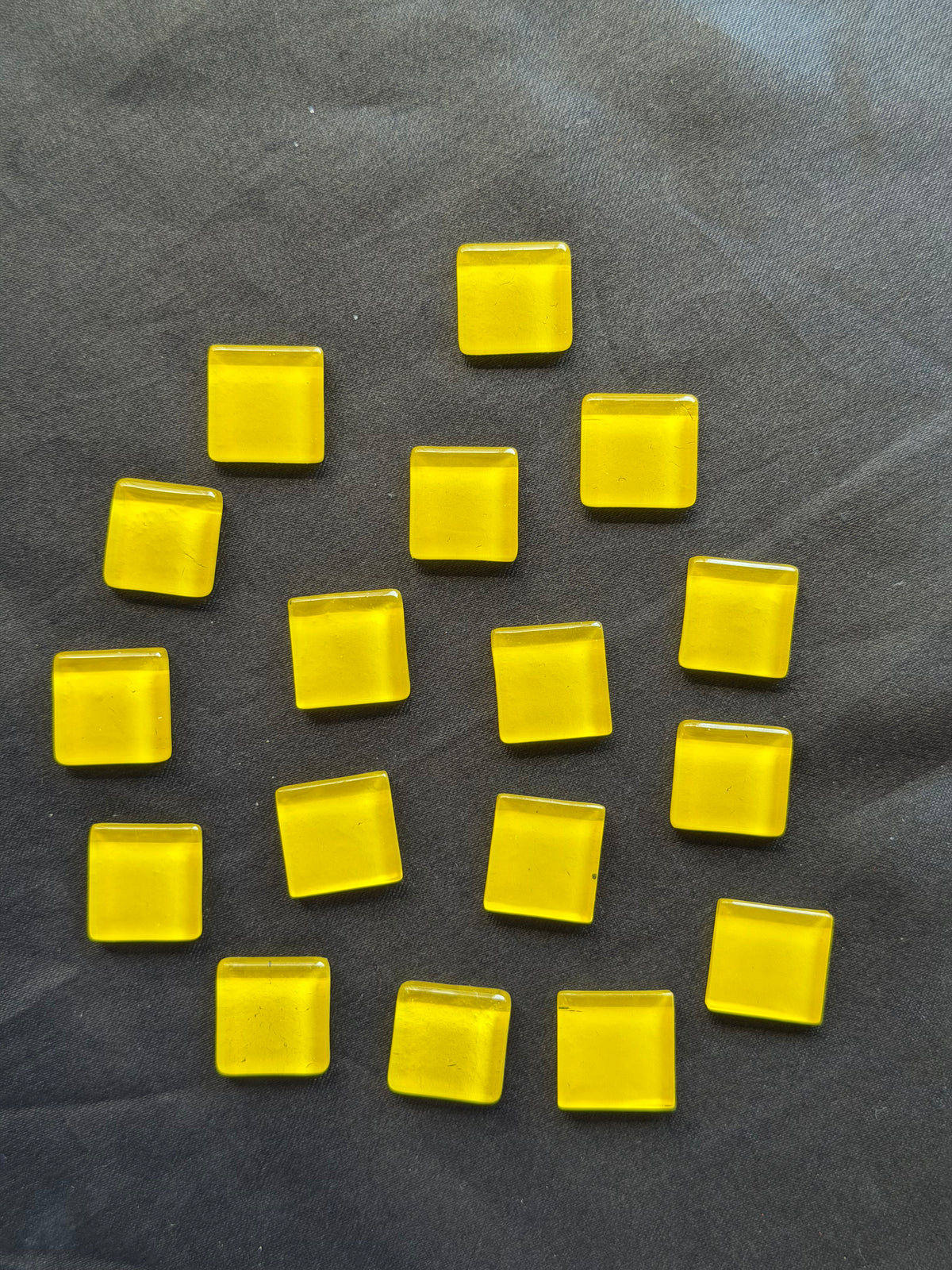 Glossy Square Bright Yellow Colour Mosaic Tiles-569