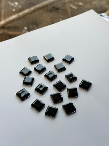 Glossy Square Solid Black Colour Mosaic Tiles-570