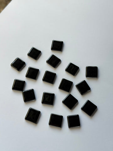 Glossy Square Solid Black Colour Mosaic Tiles-570