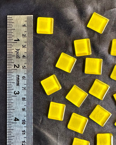 Glossy Square Bright Yellow Colour Mosaic Tiles-569