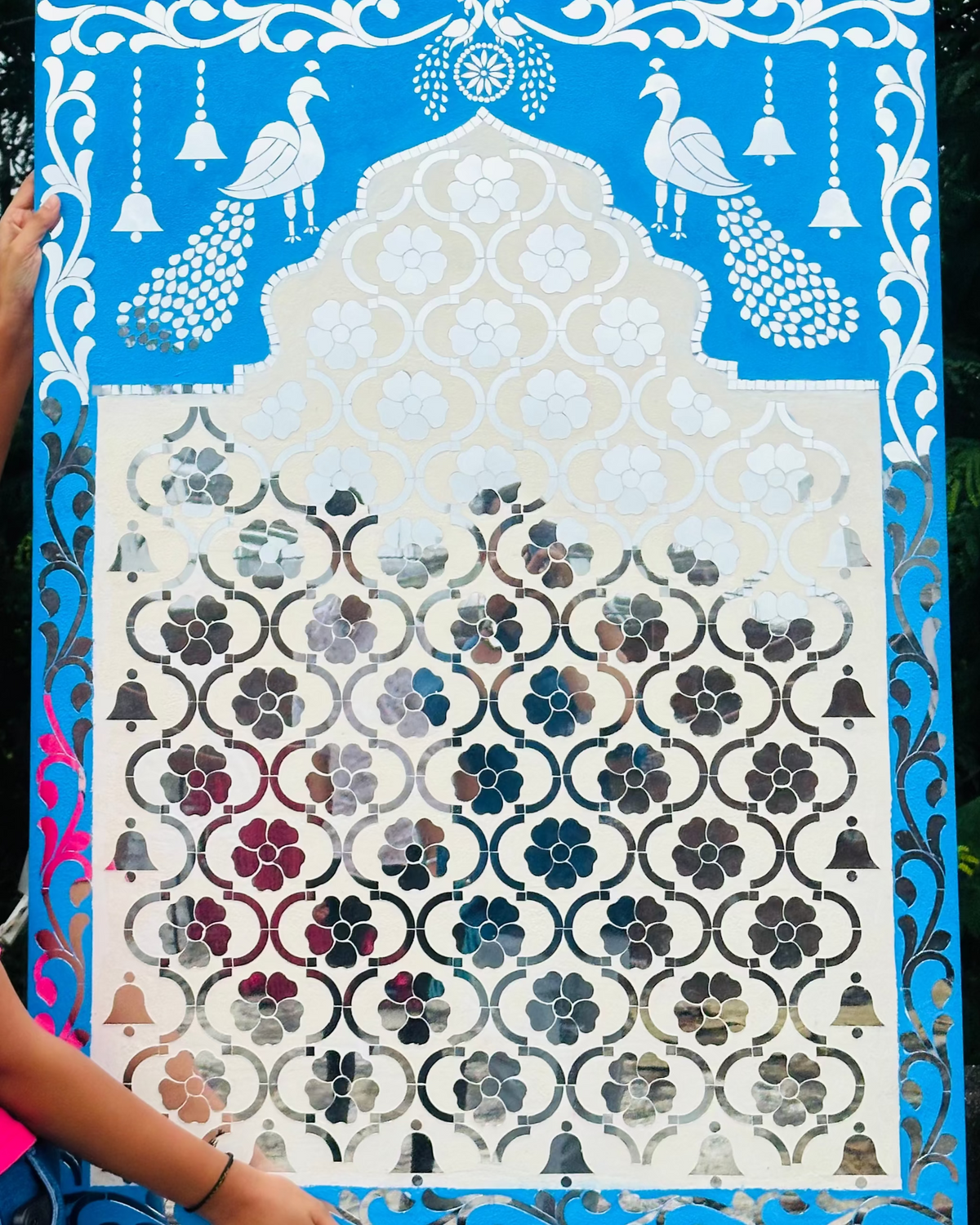 Mandir Background Frame (with mirrors)-476